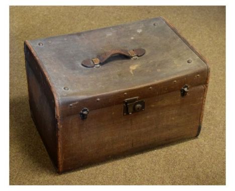 Small canvas trunk, together with a selection of woodworking tools   Condition: 
