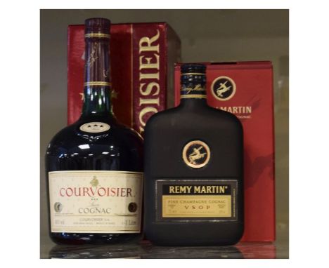 Wines & Spirits - Courvoisier Cognac, 1 litre together with Remy Martin 35cl (2)   Condition: 