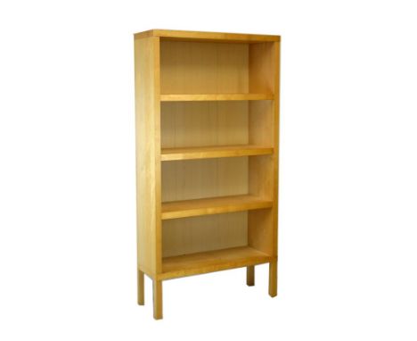 Modern birch four shelf open bookcase   Condition: 