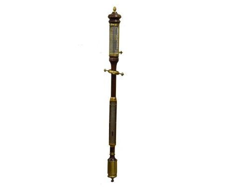 Modern brass mounted mahogany gimbal mounted ships barometer by Burke & Jones   Condition: 