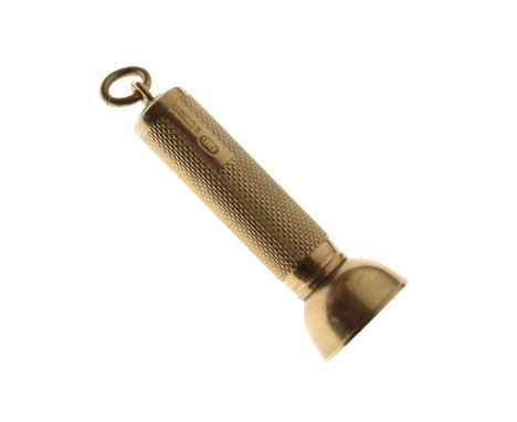 Engine turned 9ct gold cigar piercer, Birmingham 1948, 17.4g approx gross   Condition: 