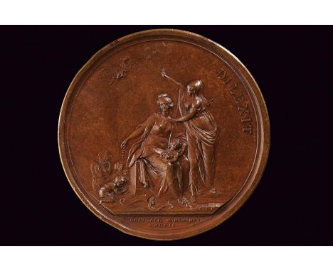 dating: 1784 provenance: Kingdom of Naples, Bronze. On the obverse, bust of the Princess (right), on the border 'LIVIA AB AVR