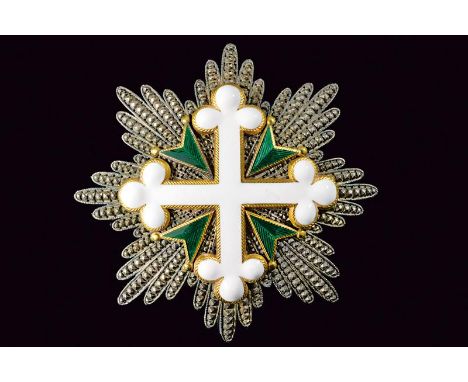 dating: 19th Century provenance: Sardinian Kingdom, Plaque of the Grand Cross of the Order of St. Maurice and St. Lazarus, ma