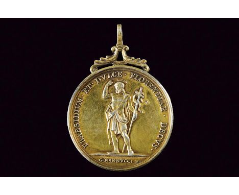 dating: 1828 provenance: Grand Duchy of Tuscany, Made of gilded silver. On the obverse, St. John (left) standing with a long 