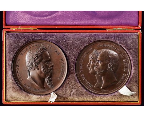 dating: last quarter of the 19th Century provenance: Italy, Both in bronze; the first medal 'Sepoltura al Pantheon', on the o
