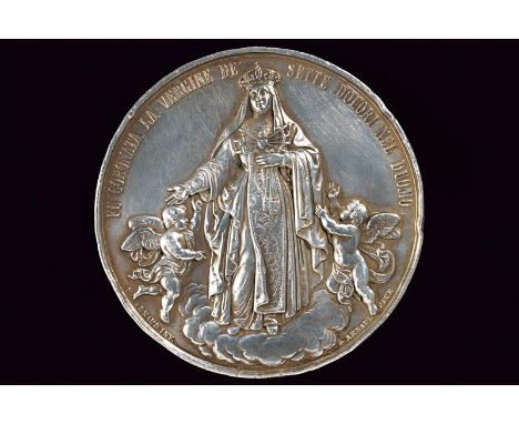dating: 1850 provenance: Kingdom of the Two Sicilies, Made of silver. On the obverse depiction of the Virgin Mary standing on