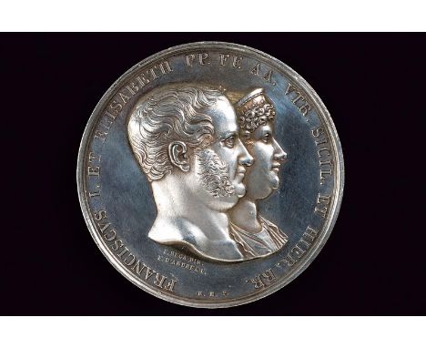 dating: 1825 provenance: Kingdom of the Two Sicilies, Made of silver. On the obverse a depiction of the two busts (right), on