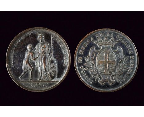 dating: Third quarter of the 19th Century provenance: Italy, One with coat of arms under crown and inscription 'SCUOLA DI MUS