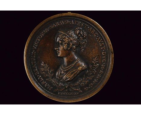 dating: 1840 provenance: Modena, On the obverse, bust (left) with the inscription 'MARIA - BEATRIX - VICTORIA - SABAVD - ATES
