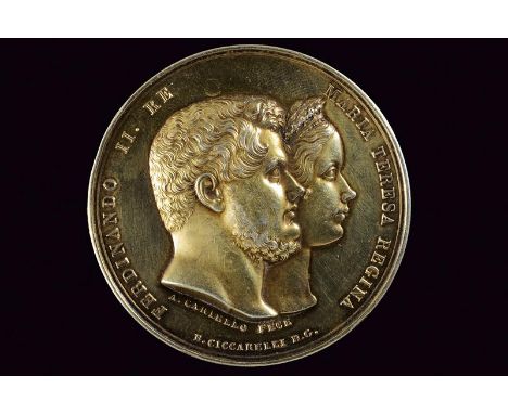 dating: 1849 provenance: Kingdom of the Two Sicilies, Made of silver. On the obverse, busts (right), on the borders 'FERDINAN