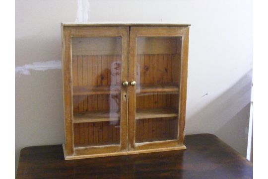 A Glazed Antique Pine Wall Cupboard - Old Fashioned Wall Cabinets A Glazed Antique Pine Wall Cupboard - Old Fashioned Wall Cabinets