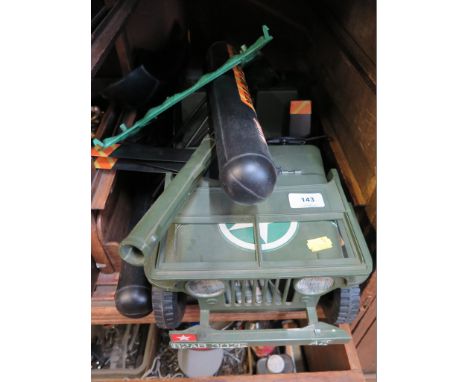 Various Action Man figures and accessories, including a Jeep, Special Operations Tent, Capture Copter and others, as found 