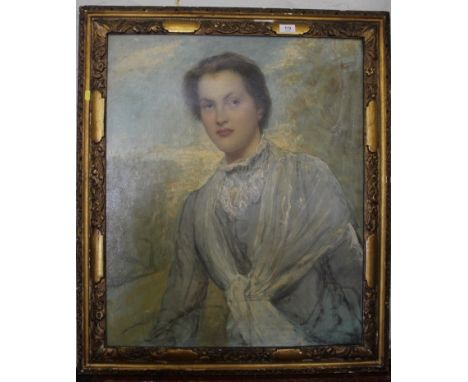 Attributed to George Richmond (1809 - 1896)Half length portrait of Francis Waitoil on canvas75 x 62 cm 