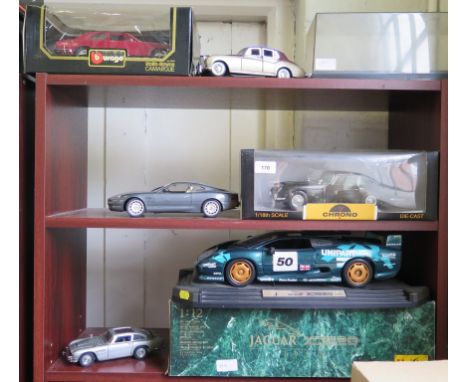 Large scale cars: Maisto 1:12 Jaguar 220 Chrono Aston Martin DB5, Giltoy Aston Martin DB7, Rolls-Royce, Bentley and Danbury J