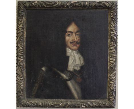 19th Century English SchoolBust length portrait of King Charles IIoil on canvas (relined)66 x 60 cm 
