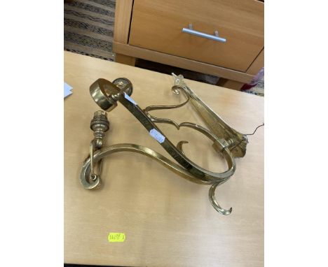 A brass two branch wall light