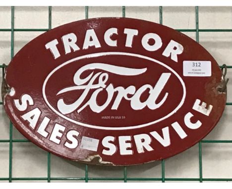 A Ford Tractor Sales Service enamelled metal advertising sign 