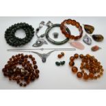 1 Konv. Schmuck Silber (ca. 3 Teile) je mit Markasiten u.a. sowie versch. Schmuckstücke z.B. mit Ber