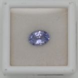 1 loser Stein lt. gemmologischem Bericht 2024: natural Tanzanite, ovaler Schliff 1,39ct. transparent