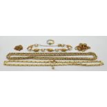 1 Konv. Schmuck je GG 18ct. z.T. mit Perlen, mit 1 kleinen Brillant ca. 0,05ct. sowie 1 Königskette
