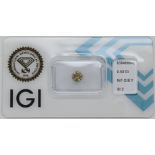 1 loser Stein lt. gemmologischem Institut 2024: natural diamond 0,5ct., natural fancy greenish brown