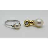 1 Anhänger GG 14ct. lt. Zertifikat 1993: Juwelier HOHENBERGER, mit Solitärbrillant ca. 0,26ct. si w