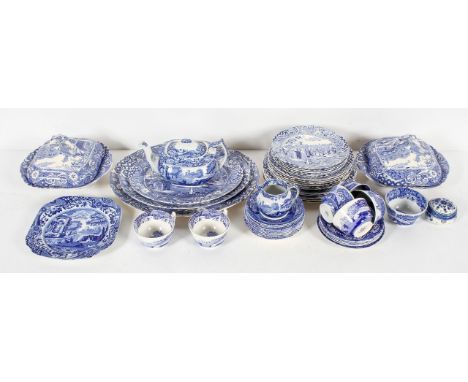 A collection of Copeland Spode blue Italian part dinner service; and a parcel of related blue and white transfer printed ware