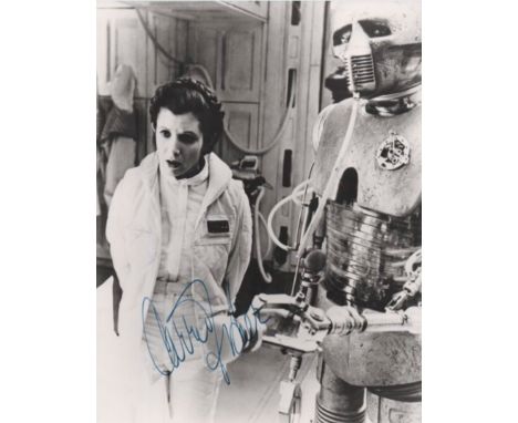 Star Wars - Carrie Fisher (1956-2016 - Princess Leia) - autographed 8x10" black and white photograph from The Empire Strikes 
