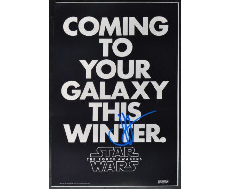 Star Wars - JJ Abrams (Director) - autographed 12x8" promotional poster photograph advertising The Force Awakens ' Coming To 