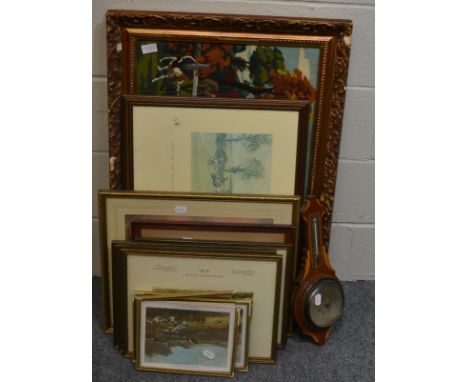 A group of hunting needlework and prints including works after Snaffles 