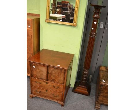 A Georgian mahogany commode and a torchere (2) 