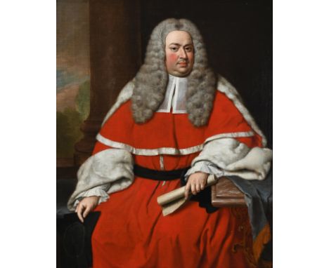 George Beare (act.1740-1749) Portrait of Charles Clarke (1702-1750), a Baron of the Exchequer, three-quarter length, seated w