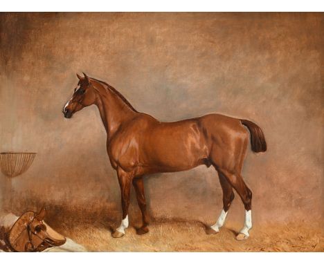 Claude Lorraine Ferneley (1822-1891) 'Light Heart', a chestnut hunter in a stable Signed Claude L Ferneley/1877 (lower right)