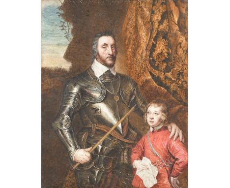 George Vertue (1684-1756) after Sir Anthony van Dyck (1599-1641) Portrait of Thomas Howard, Earl of Arundel with his grandson