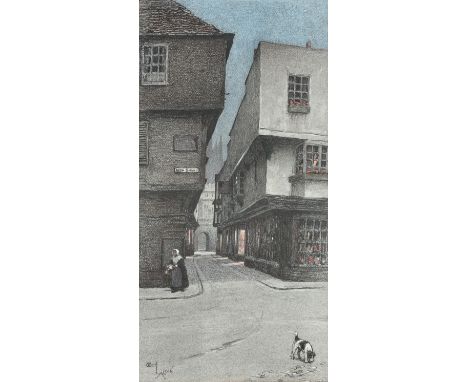 Cecil Aldin (1870-1935) Canterbury High Street Lithograph 48 x 24.8cm; 19 x 9¾in Provenance: Redlynch House, Salisbury, Wilts