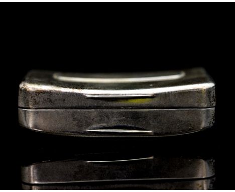 A George III silver snuff box, of rectangular form with a convex hinged cover, gilt interior, hallmarks struck to the interio