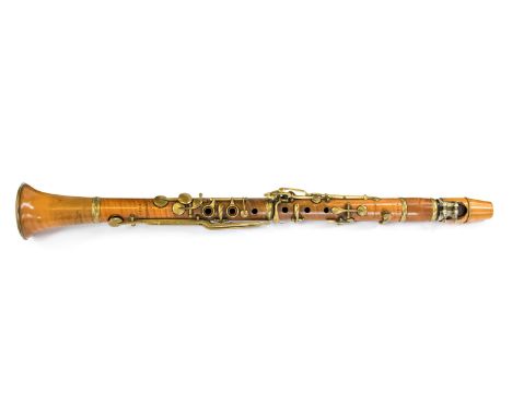 A 19th Century Boosey and Sons clarinet, imprinted 'Boosey and Sons' 24 Holles Street London, having brass keys