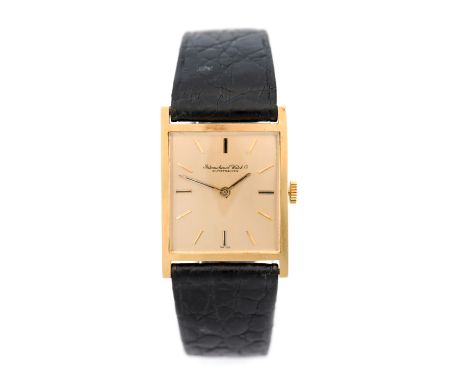 International Watch Company, a circa 1950's IWC Schaffhausen gents wristwatch, 18ct gold case stamped .750, original leather 