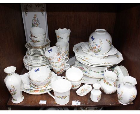 SECTION 35. An Aynsley "Cottage pattern" ceramic tea set, including cups, side plates and milk jug, also including vases and 