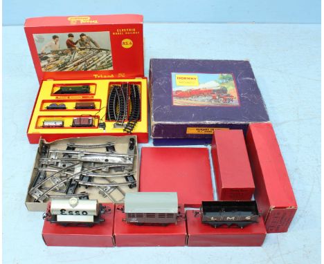 A Hornby LMS M1 goods set clockwork train set, O gauge, a Triang railways electric model railway RS6 set, both boxed, togethe