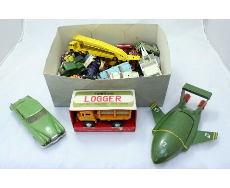 A collection of various Corgi, Dinky and Matchbox toy cars, including; Corgi Toys James Bond Aston Martin DB5 and Toyota 2000