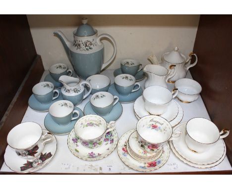 SECTION 3.  A Royal Doulton 'Rose Elegans' pattern coffee set, comprising of six coffee cups and saucers, a coffee pot and a 