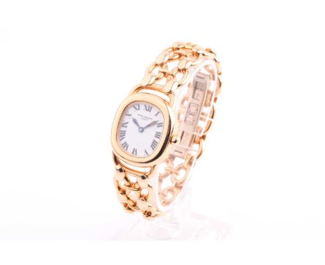 A Patek Philippe Ellipse reference 4830 18ct yellow gold ladies wristwatch, the oval white dial with black Roman numerals, si