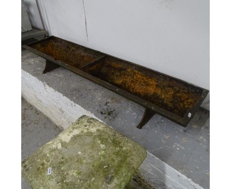 A cast-iron garden trough, 150cm x 22cm x 35cm 