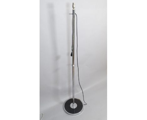 A contemporary chrome standard lamp, height to bayonet fitting 160cm 