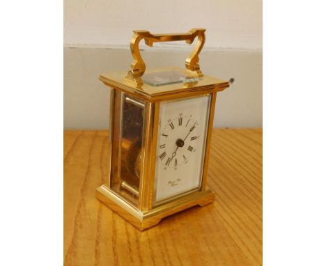 A modern English brass cased carriage clock - Bornand Freres, Bicester - movement a/f