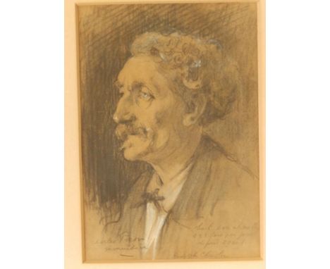 Rodolphe Christen (1859-1906) - watercolour drawing  - Head &amp; shoulders portrait of an old man with moustahce, inscribed 