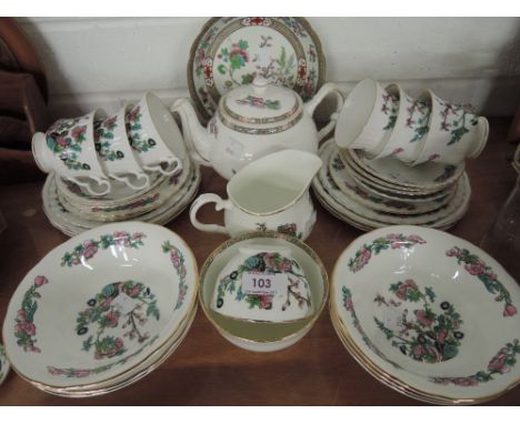 A part tea service by Staffordshire in the Mayfair pattern bone china 20 pieces approx