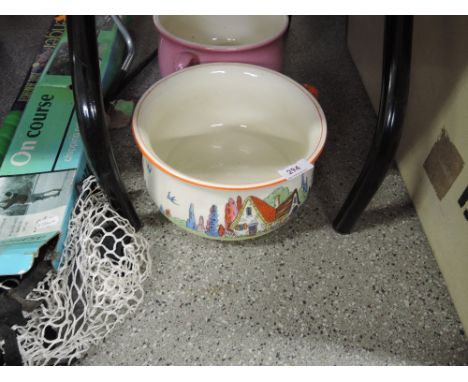 A pair of vintage chamber pots including Crown Devon