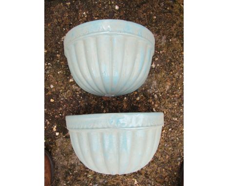 pair ceramic wall planters